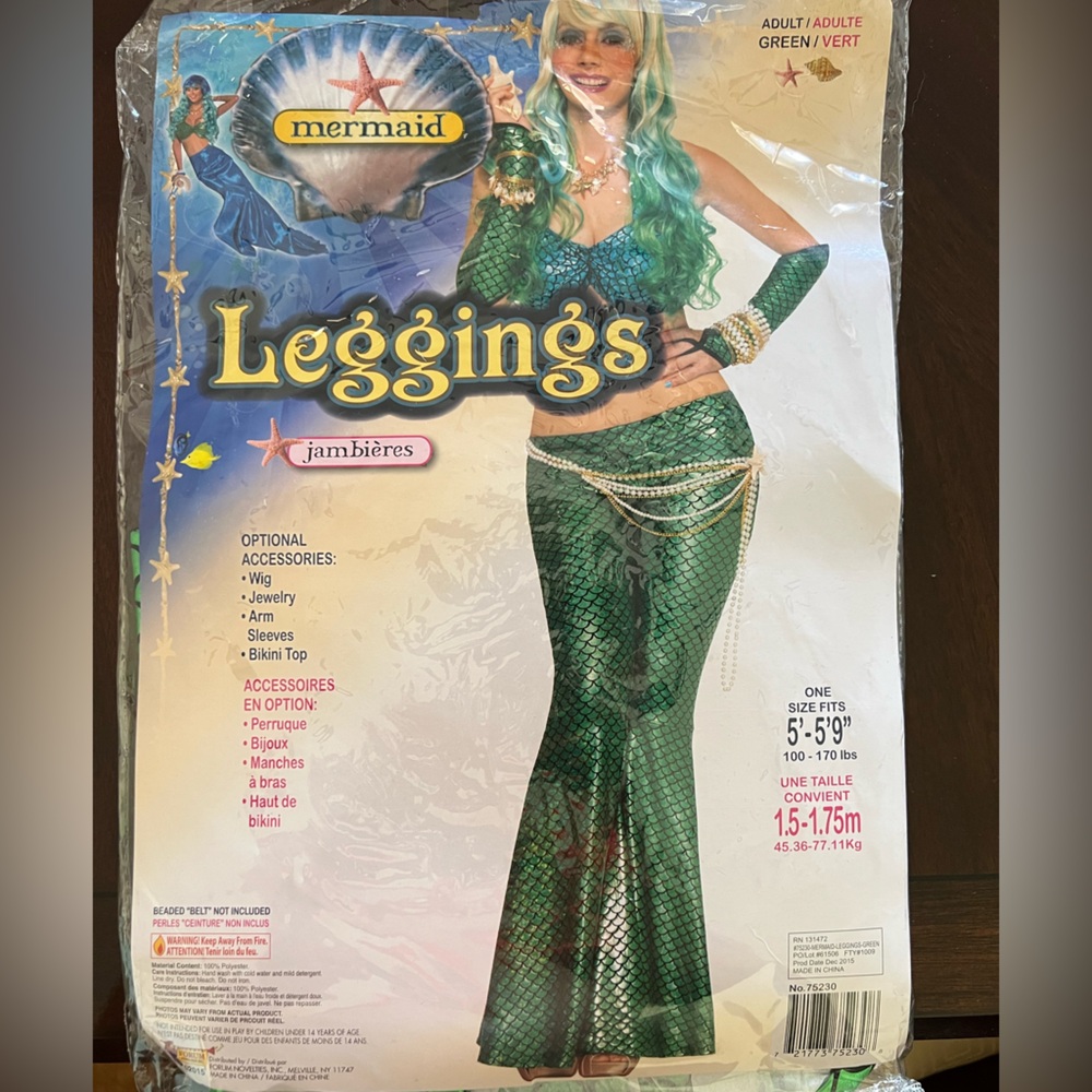 Mermaid Leggings Costume for Kids - Green